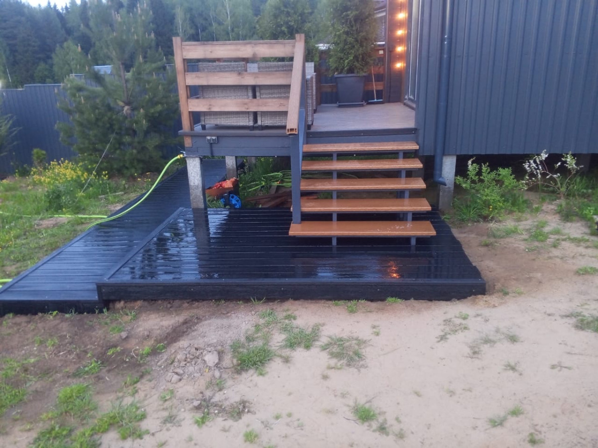 Монтаж настила и ступеней, МО, с. Ельдигино